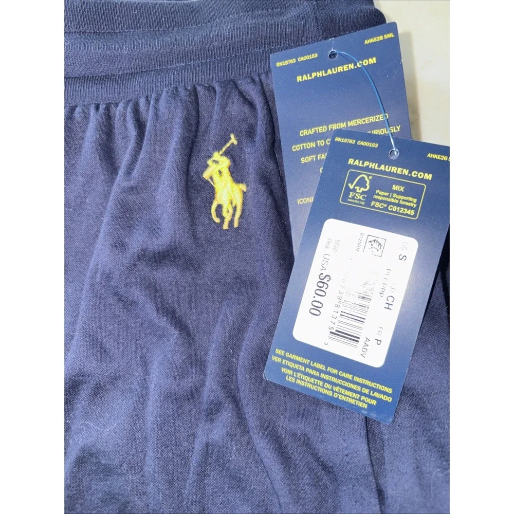 Mens S Polo Ralph Lauren Lightweight Knit Jogger Pajama Lounge Pants Navy Blue